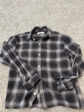 Kids Gray Plaid Button-Up Shirt